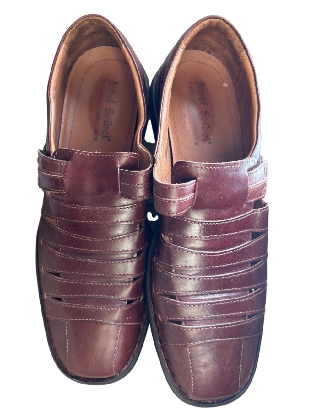 Josef Seibel Mens Brown Leather Slip-On Comfort Shoes Size 45 Made In Bulgaria